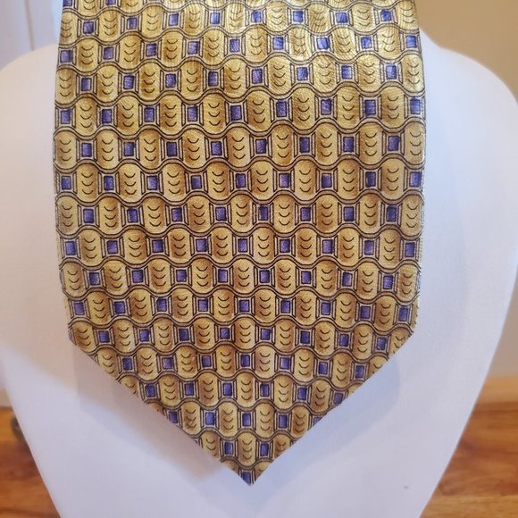 J. Garcia Like a Twittering Machine Collection Thirty Five Silk Tie Men's Tan - Picture 1 of 4